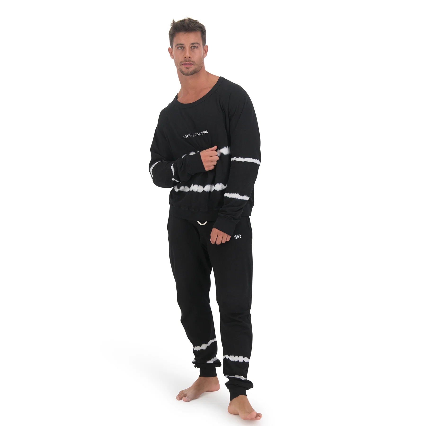 Pants Negros Sersana de Fleece con Tie Dye Unisex