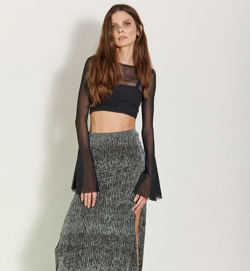 Crop Top Basico - Negro