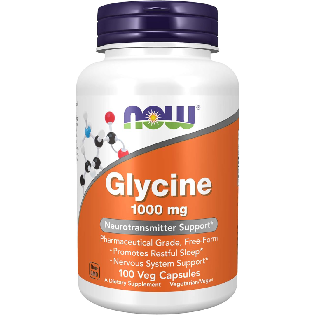 Now Glycine 1000 mg, 100 cápsulas vegetales
