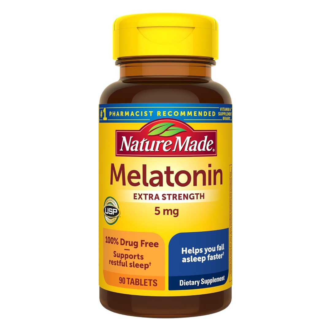 Nature Made Melatonin Tablets, 5 Mg  - 90 Count