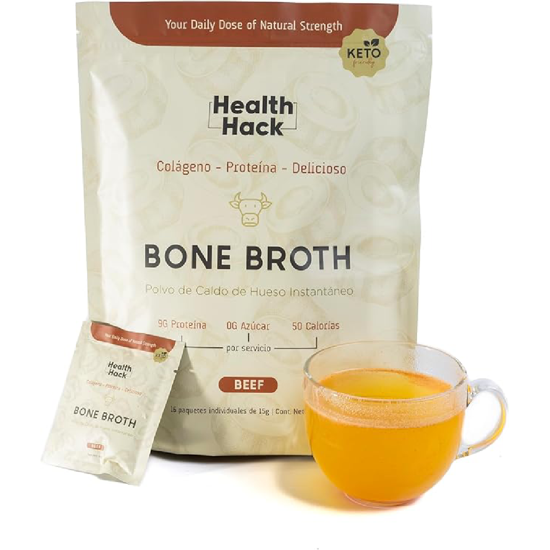Health Hack Bone Broth - Caldo de Hueso Instantáneo Keto Friendly - 240 g