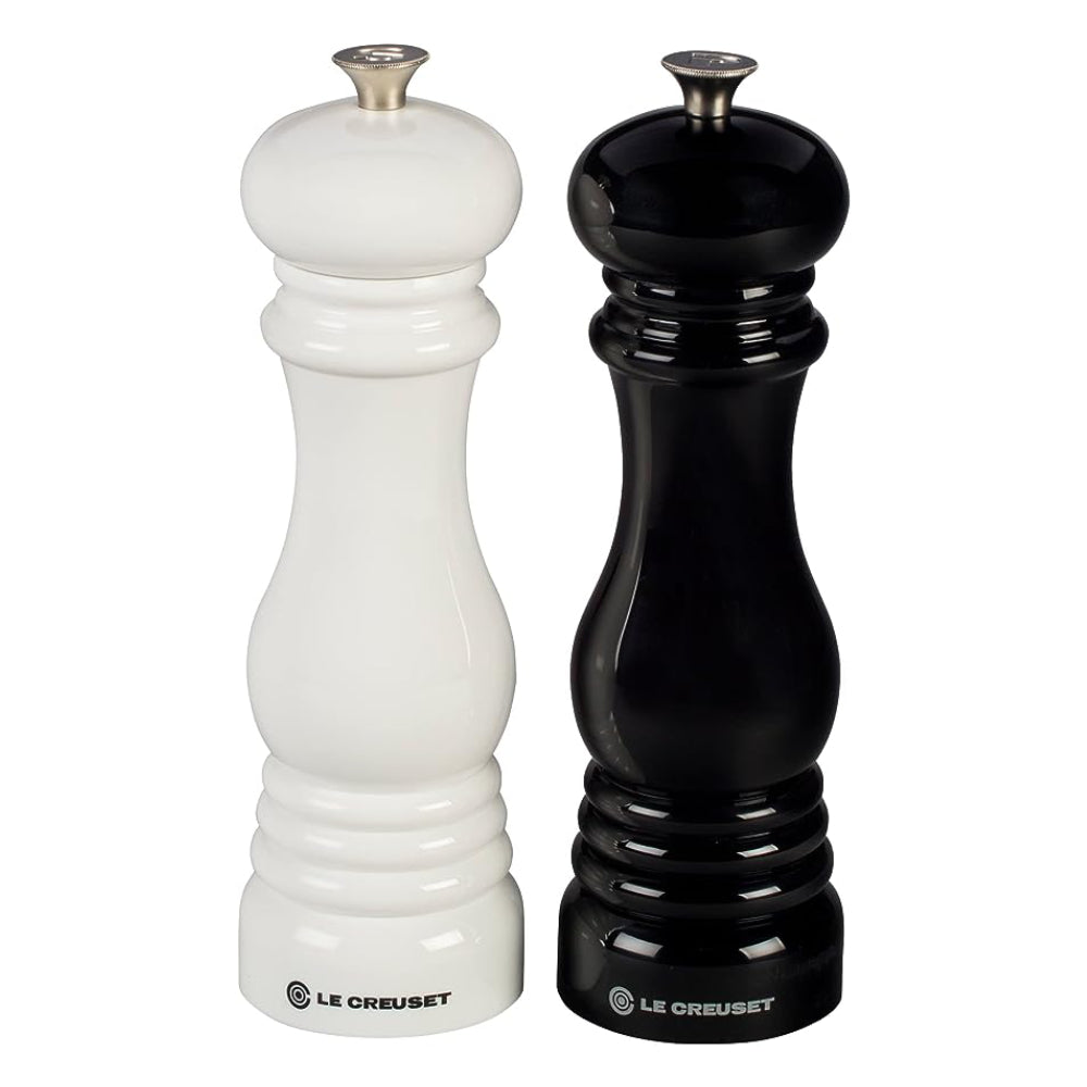 Le Creuset Juego de molinillos de sal y pimienta, 1/2 pulgadas cada uno, blanco y negro