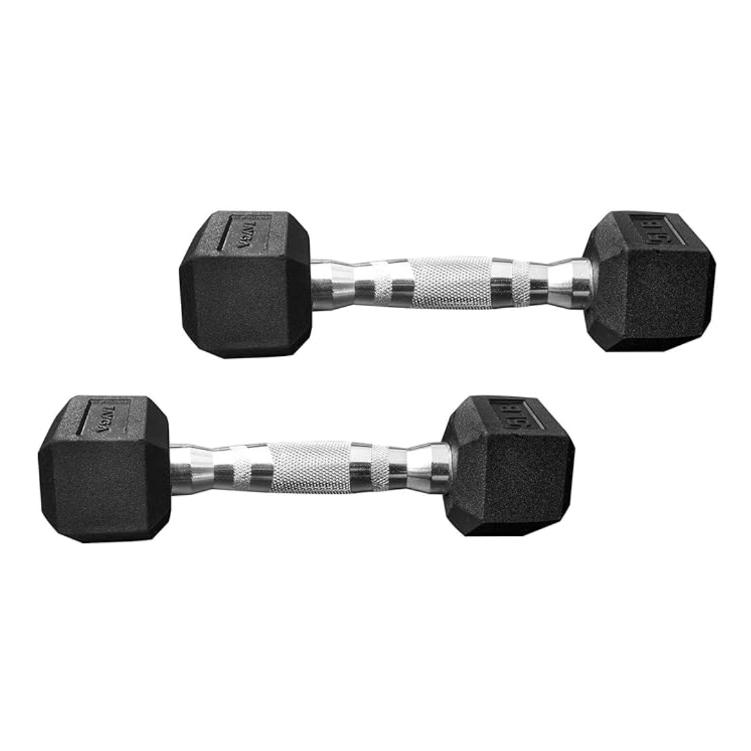 Tayga par de Mancuernas hexagonales con Caucho Rubber en 5 LB