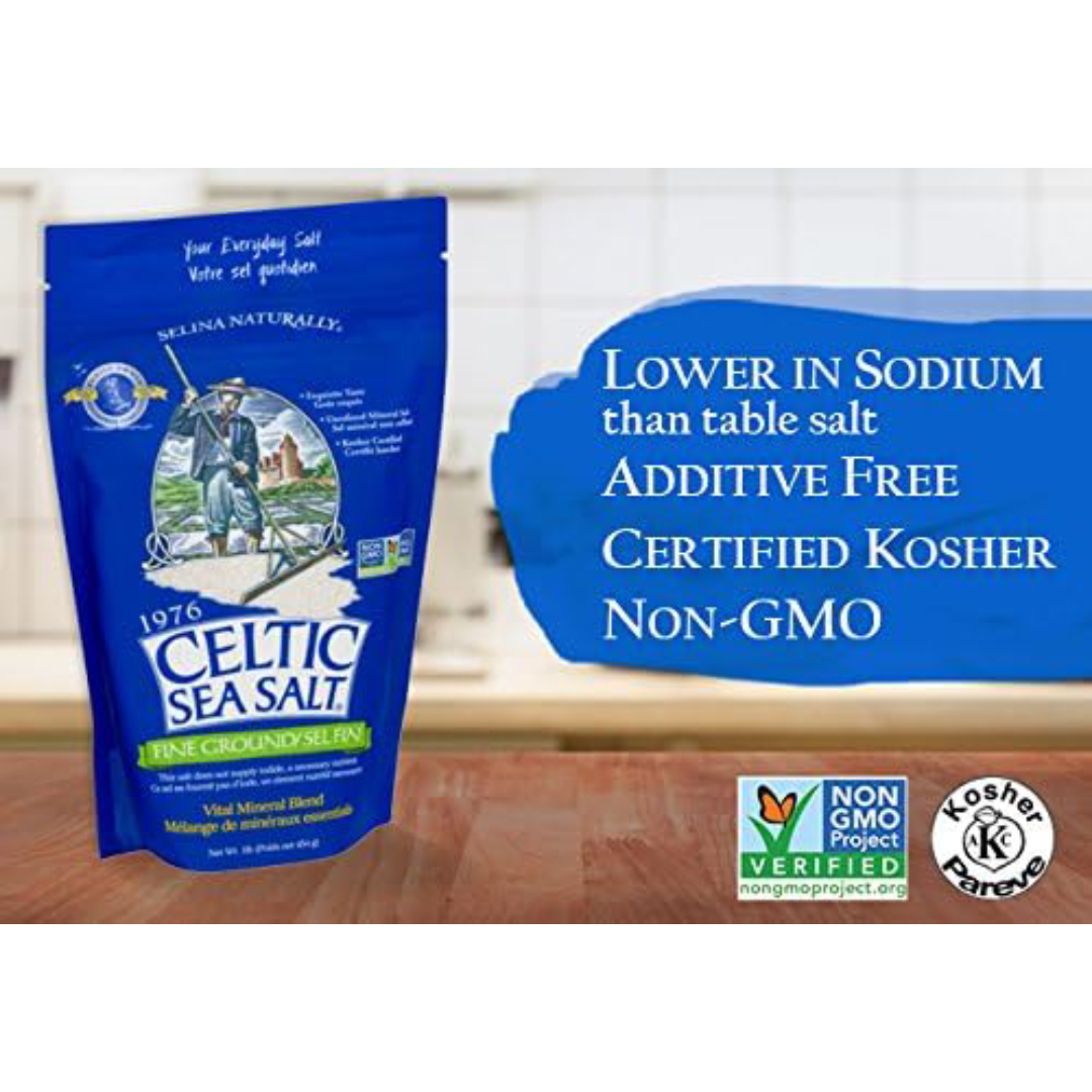 Celtic Sea Salt, Fine Ground, 16 Ounce