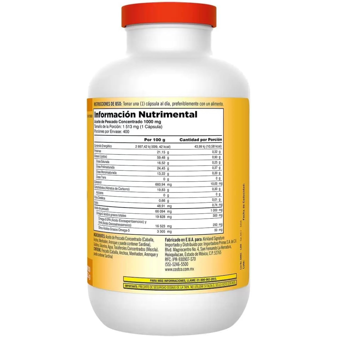 Kirkland - Signature Fish Oil Concentrate with Omega-3 - 400 cap