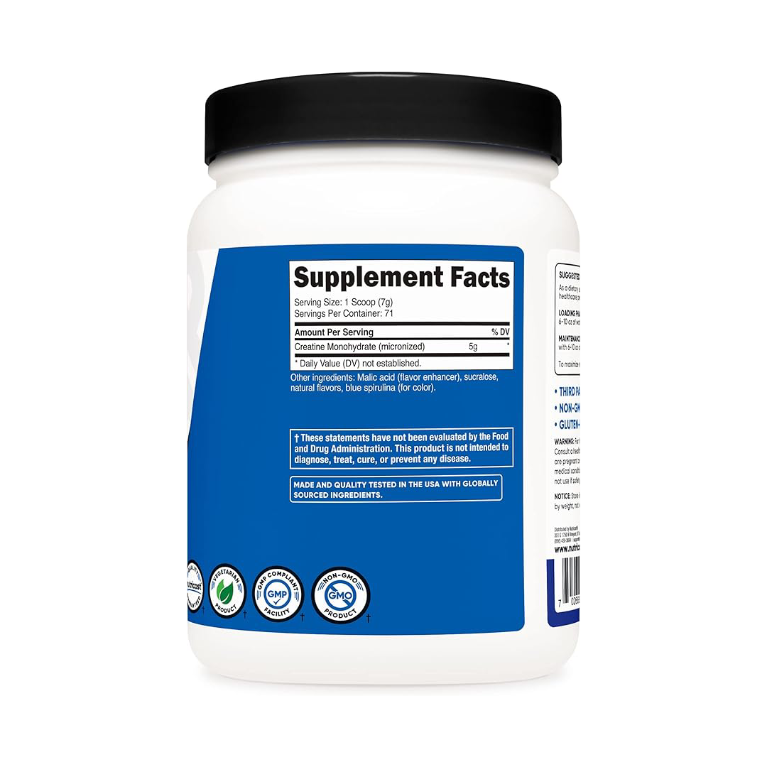 Nutricost Creatine Monohydrate, 500 Grams, Blue Raspberry