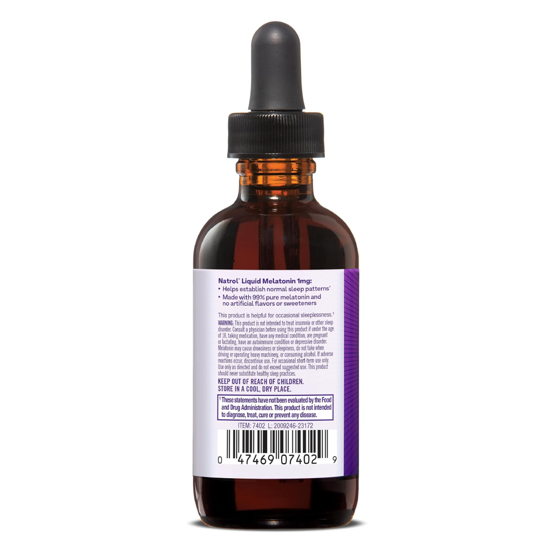 Natrol Tintura líquida de melatonina, sabor a bayas, botella de tintura - 60 mL