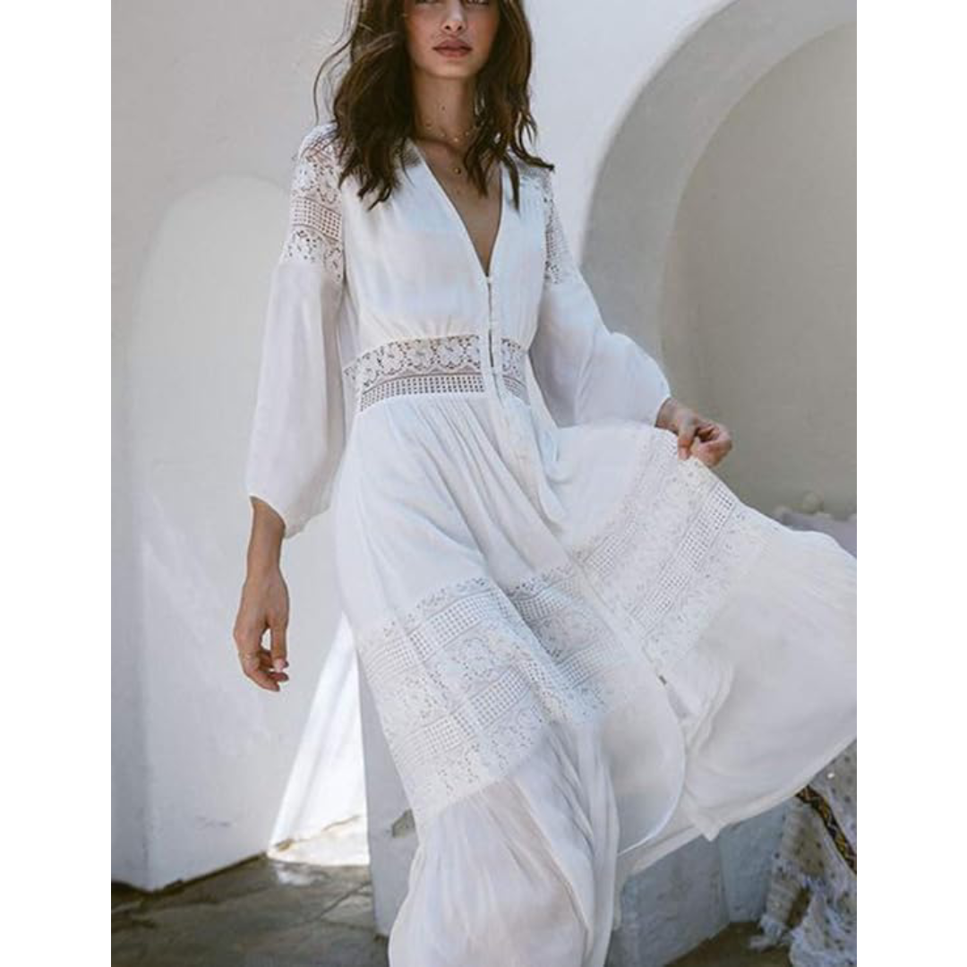 Bsubseach Mujer Traje de Baño Sexy Crochet Kimono Verano, Camisola y Pareos - A-Blanco 8
