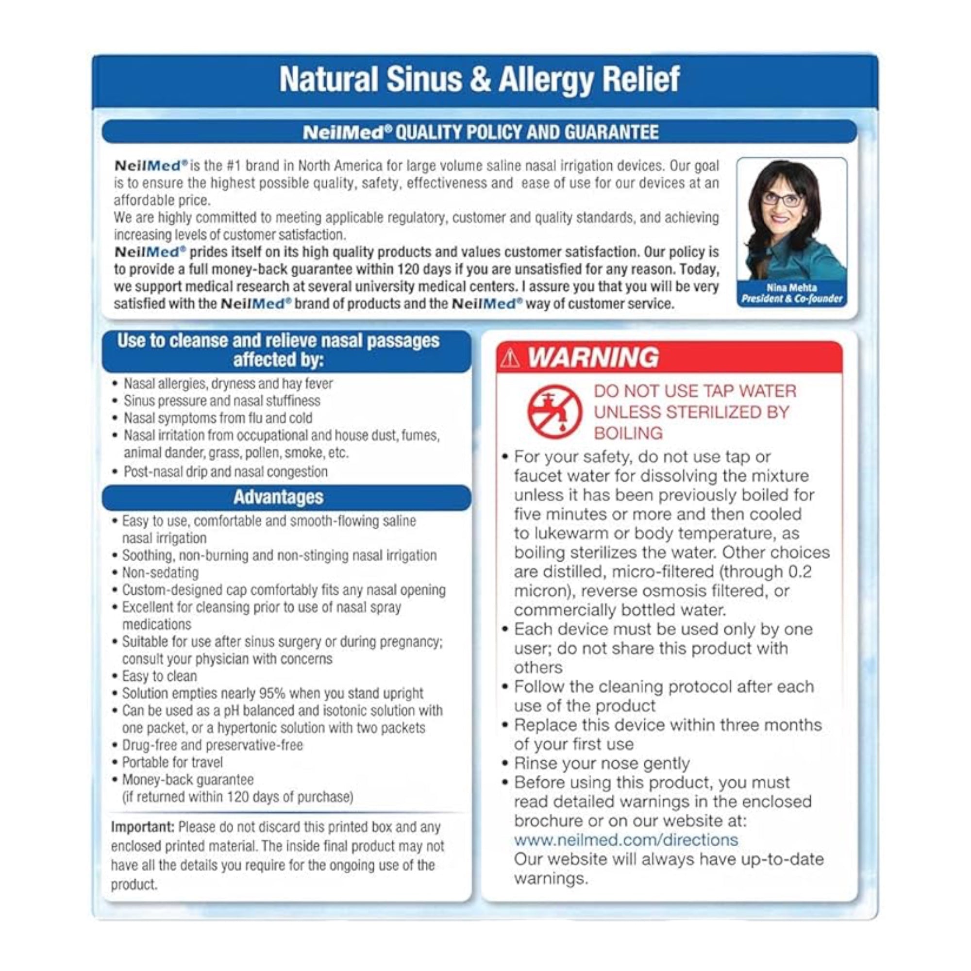 NeilMed Sinus Rinse with 60 Premixed Packets