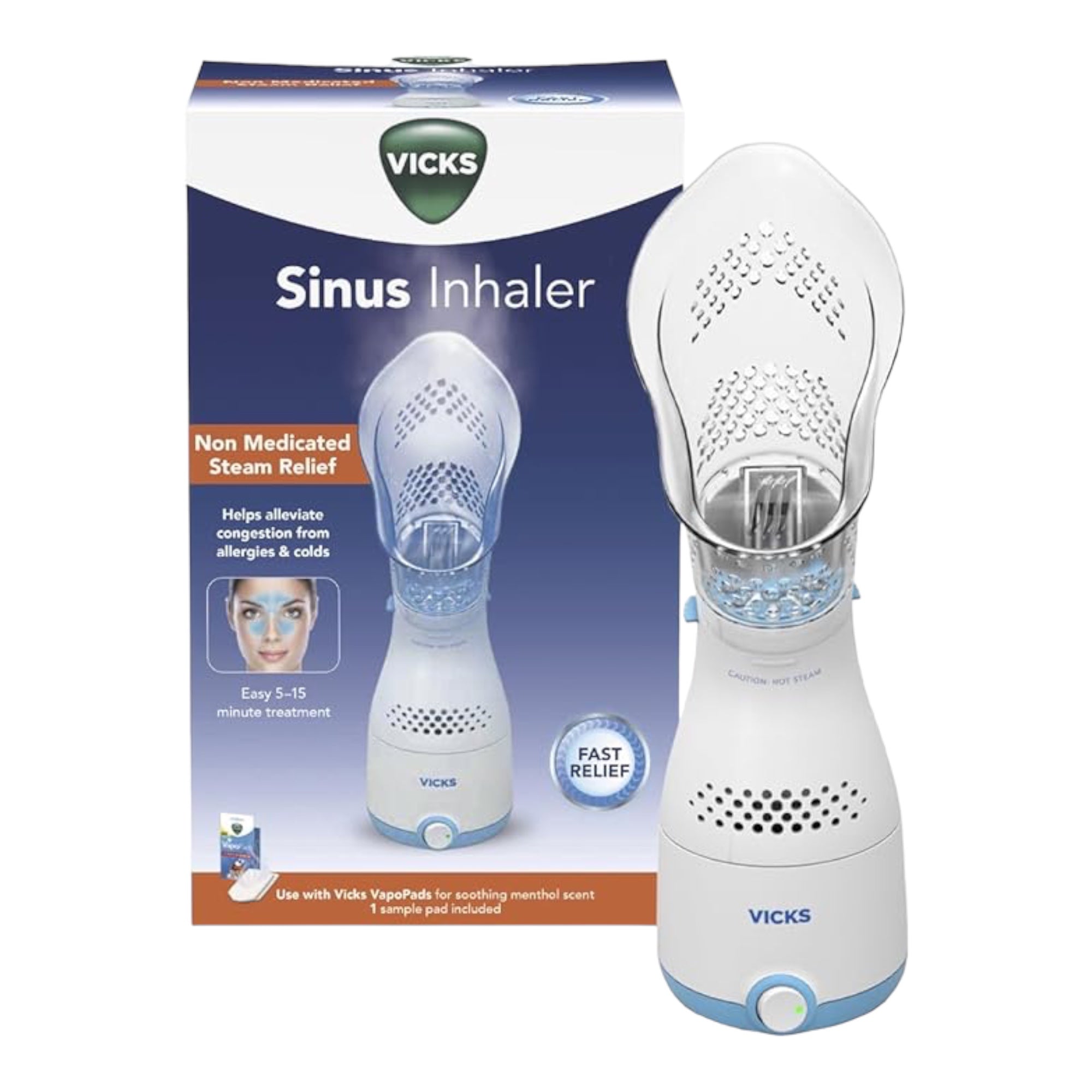 Vicks - Vaporizador facial con inhalador de vapor personal Sinus