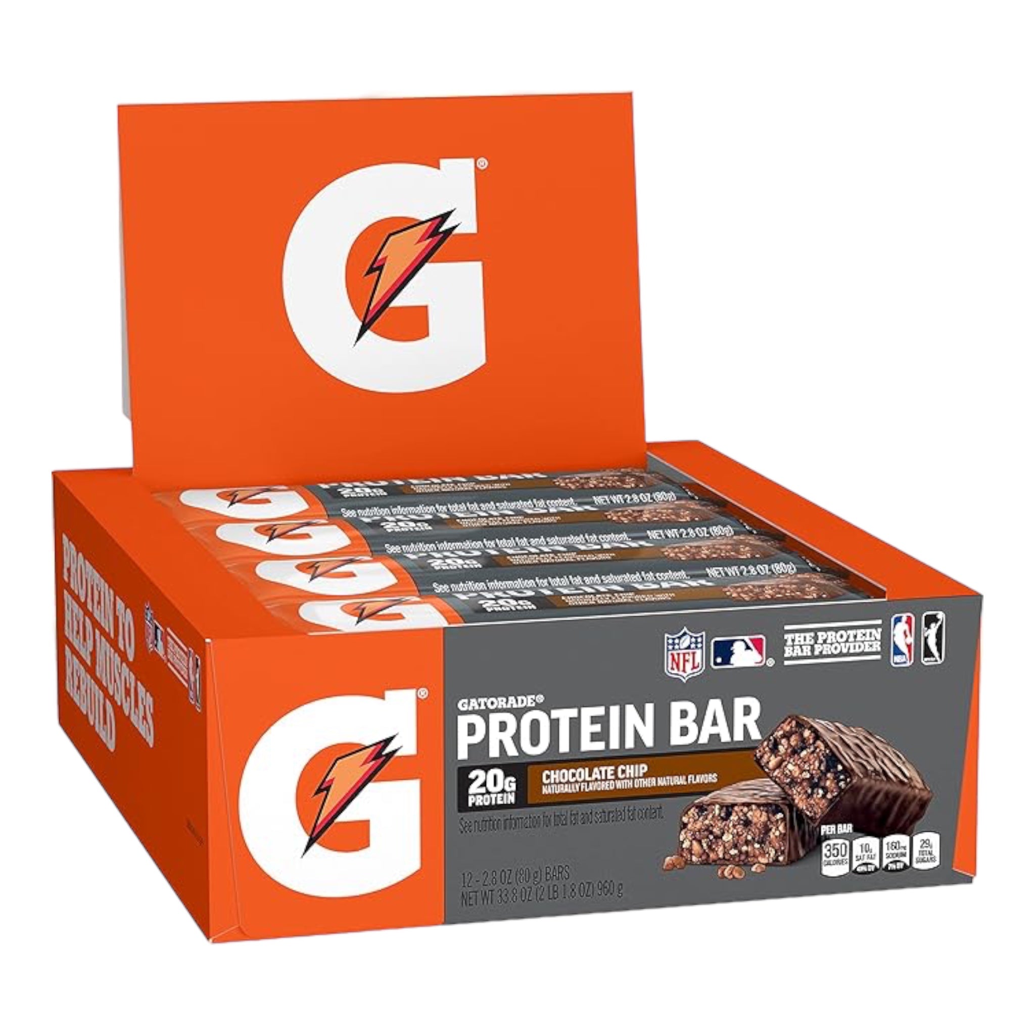Barras de recuperación de proteínas de suero Gatorade, 12 unidades