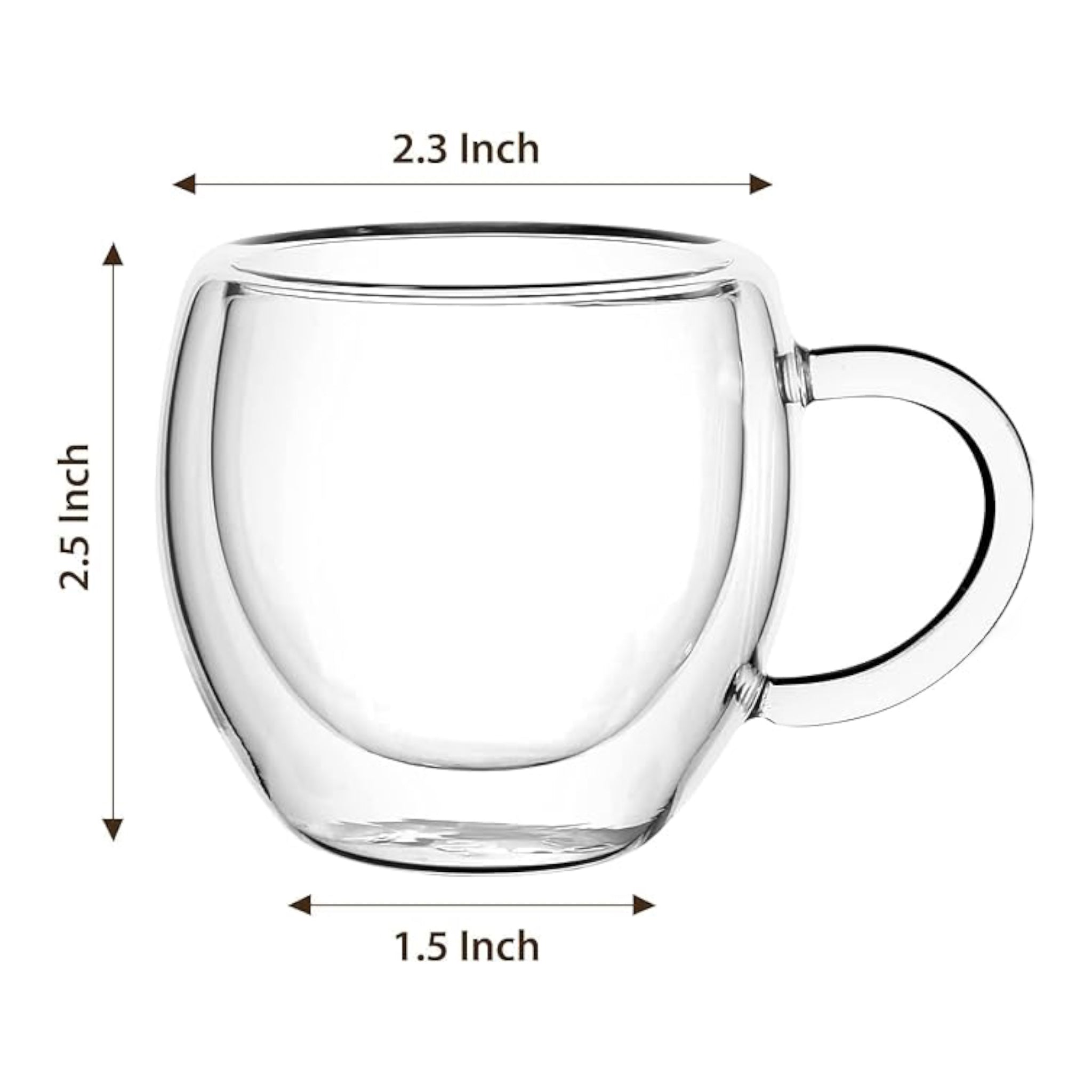 U Chef Juego de 2 Tazas de Café Espresso con Asa de 2.5 onzas