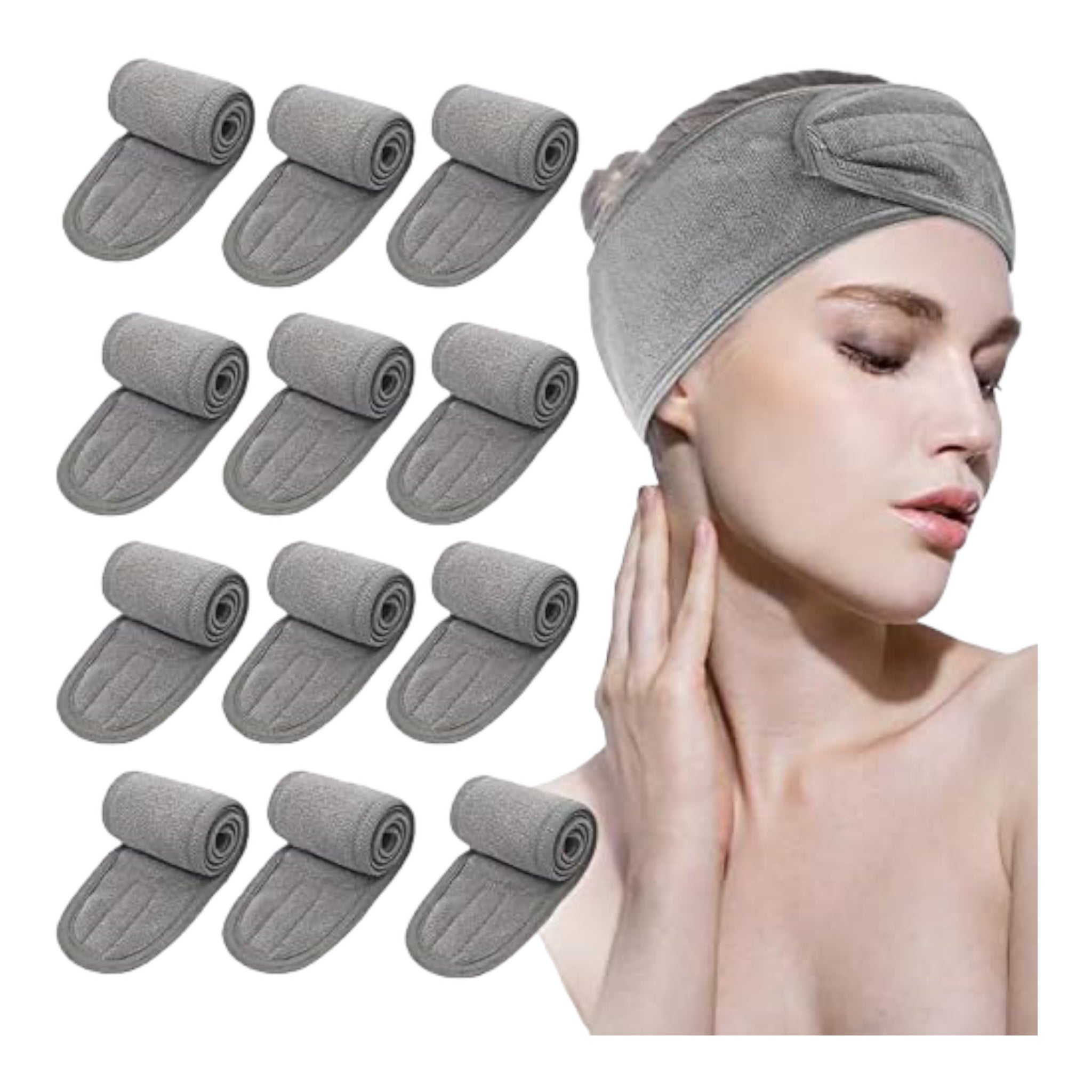 Leaflai Diadema de spa (12 unidades, gris)