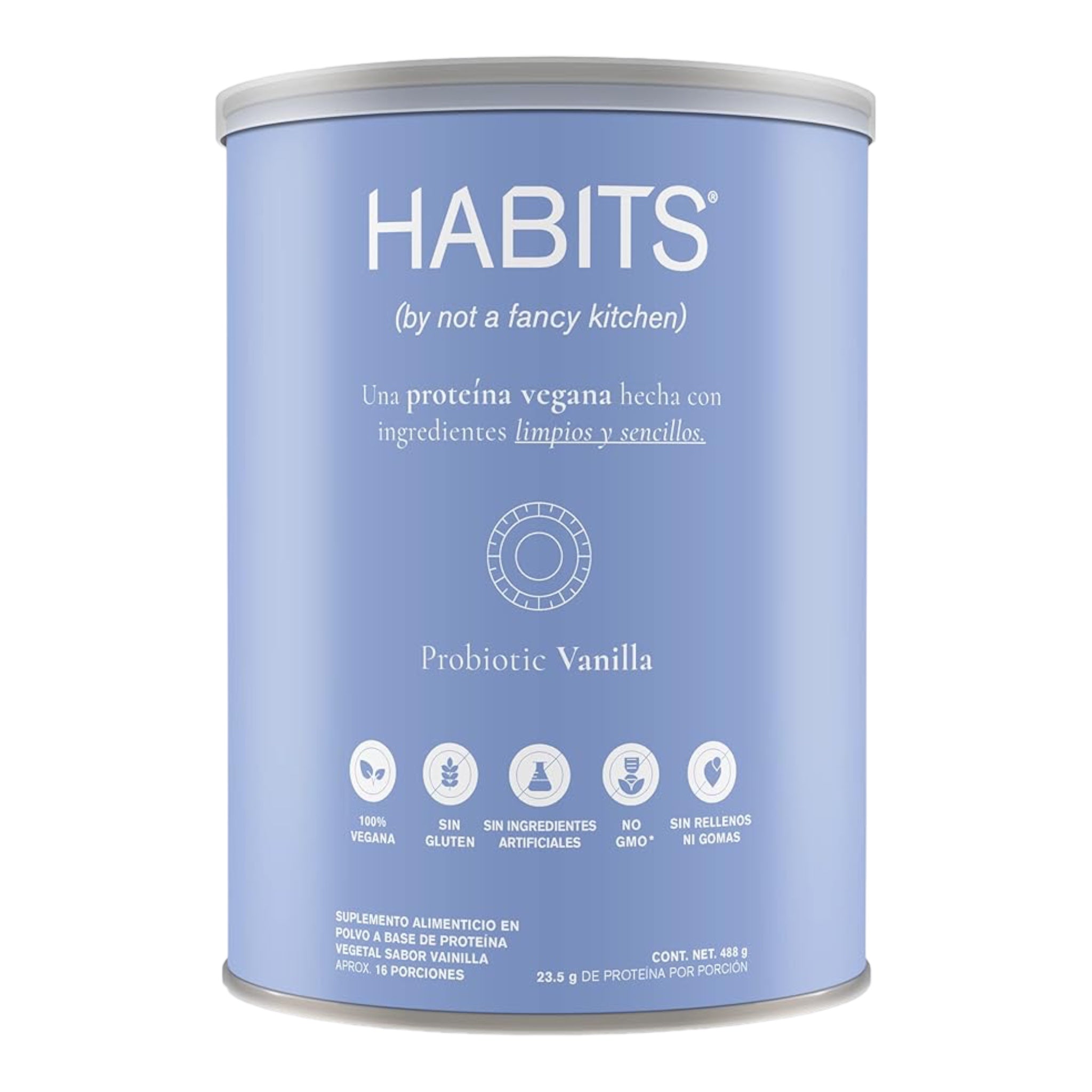 HABITS BY NFK - Proteína Vegana en Polvo - KETO Friendly - Vainilla - 488 g