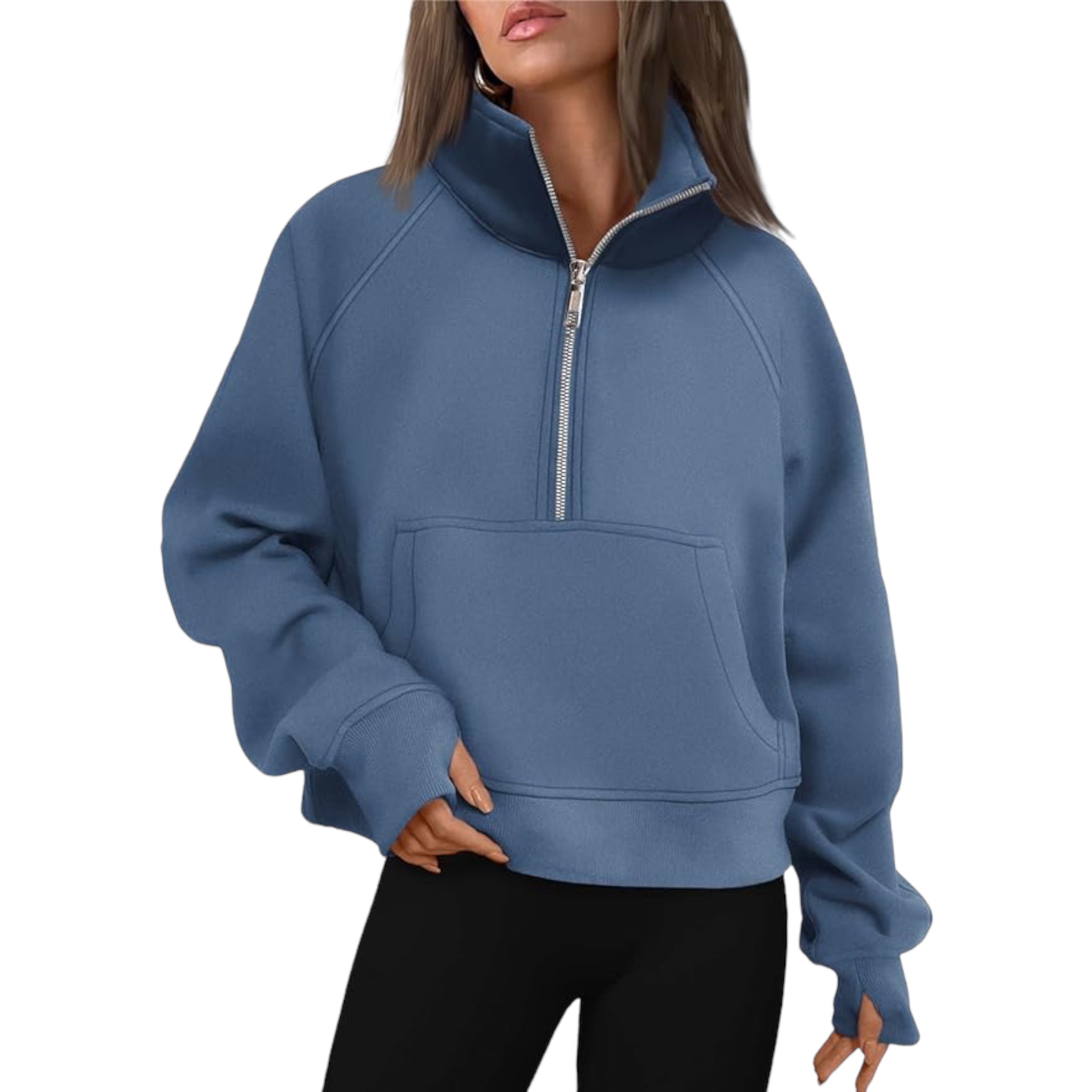 Sudadera con medio cierre para mujer