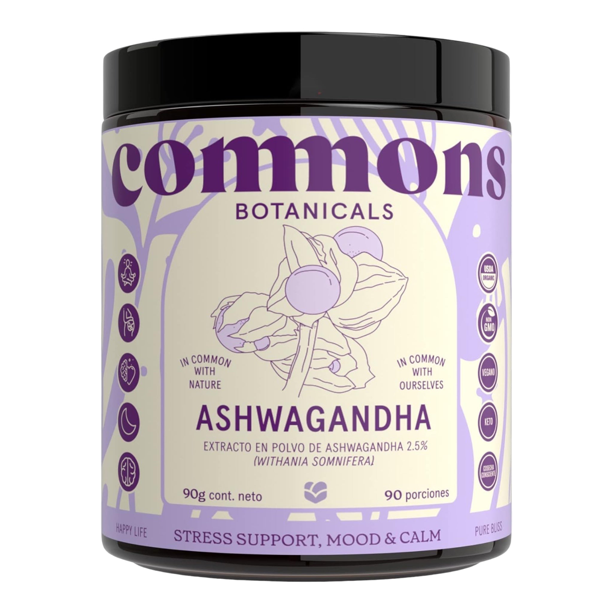 Commons Kit Calma - Extracto Puro de adaptogenos en polvo 3 frascos de 100gr