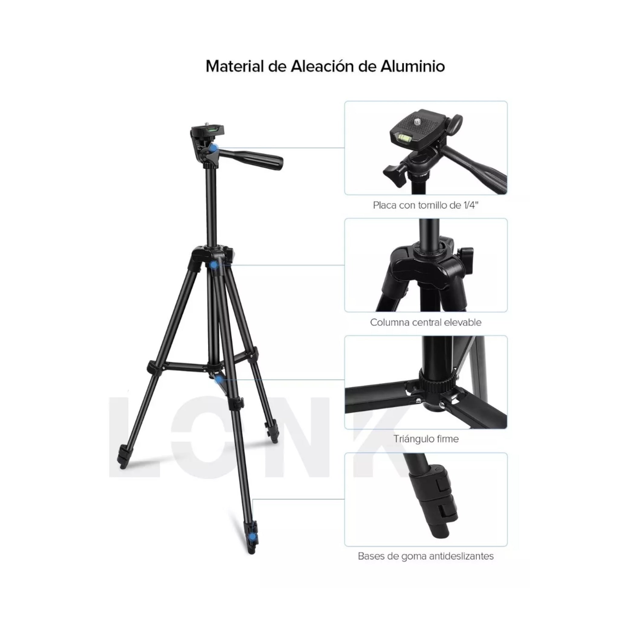 Tripode Para Celular Camera 43inch De Aluminio, 4 En 1 Lonk