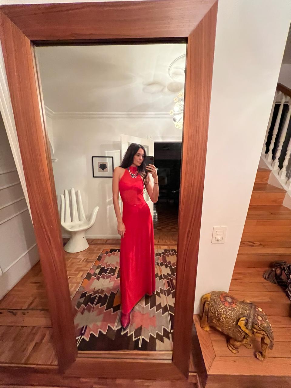 Vestido Amapola - Sunset red