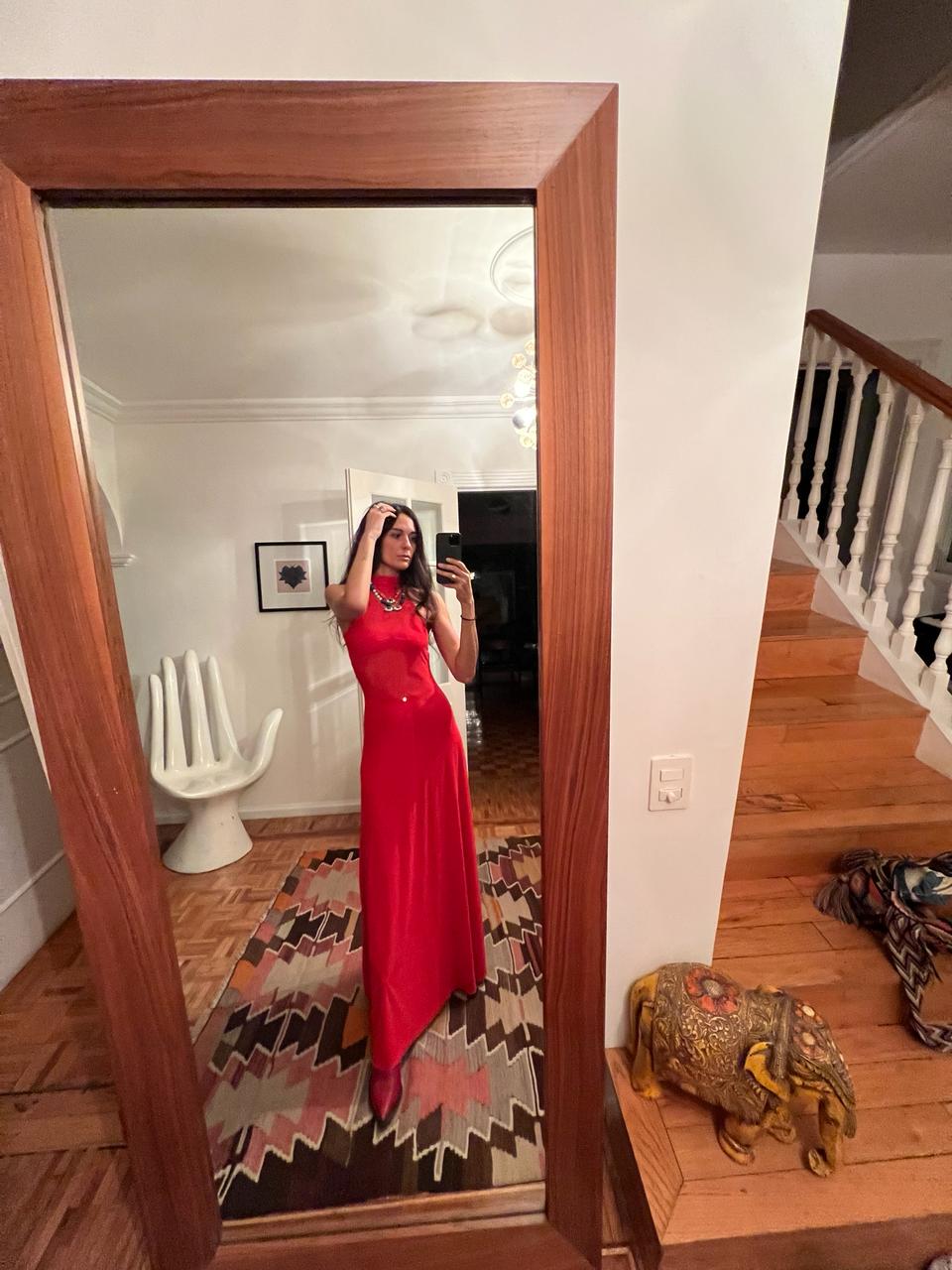 Vestido Amapola - Sunset red