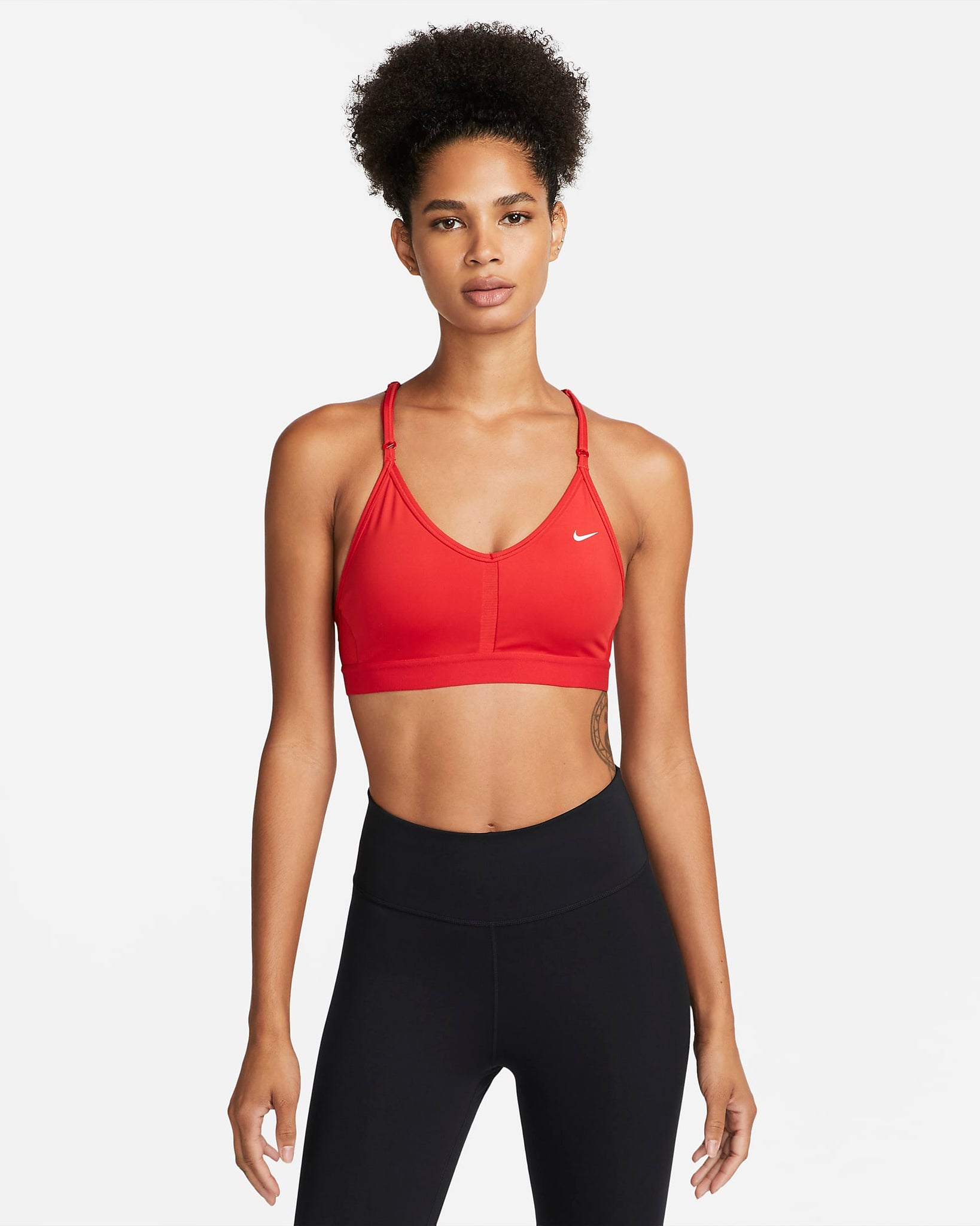 Nike Indy - Bra deportivo de baja sujeción acolchado con cuello en V para mujer