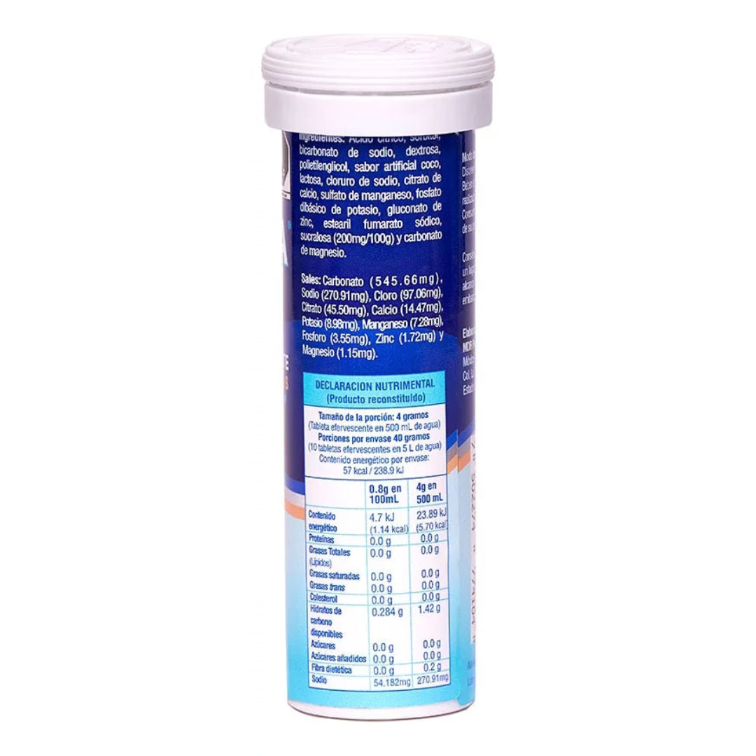 Hydrashot Electrolitos En Tabletas Efervescentes - Coco - 10 Tab