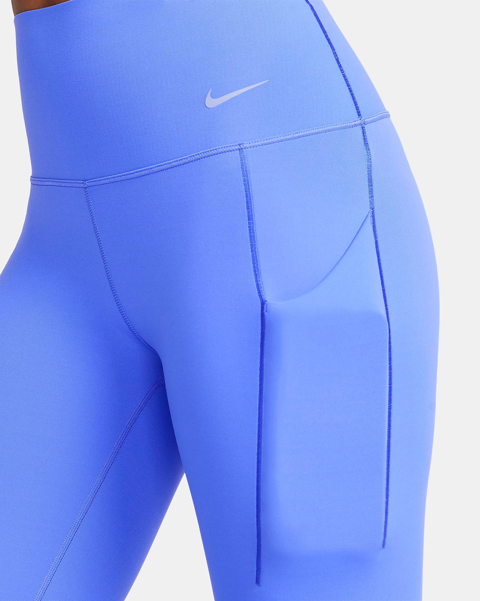 Nike Universa - Leggings de largo completo y tiro alto de media sujeción con bolsillos para mujer