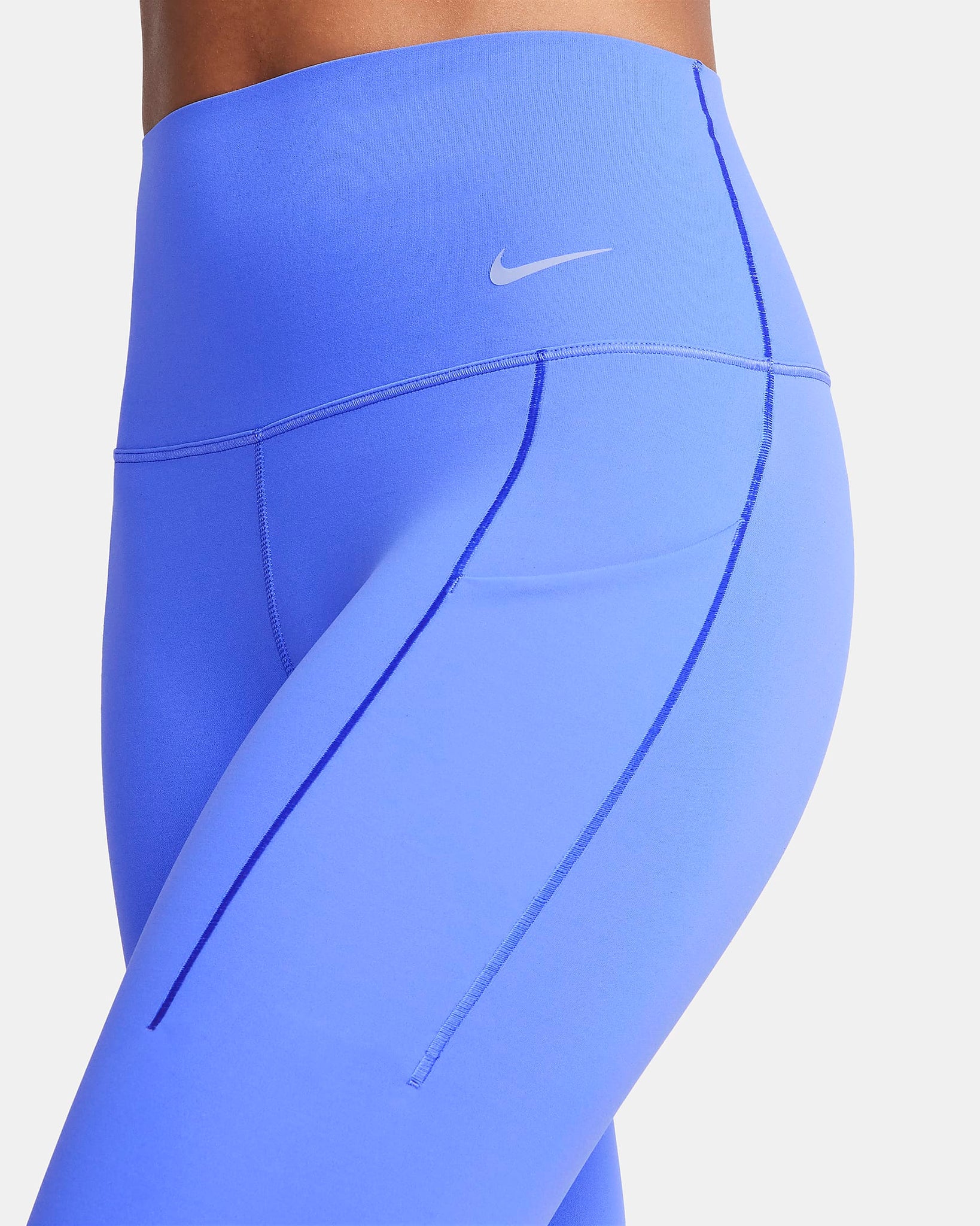 Nike Universa - Leggings de largo completo y tiro alto de media sujeción con bolsillos para mujer