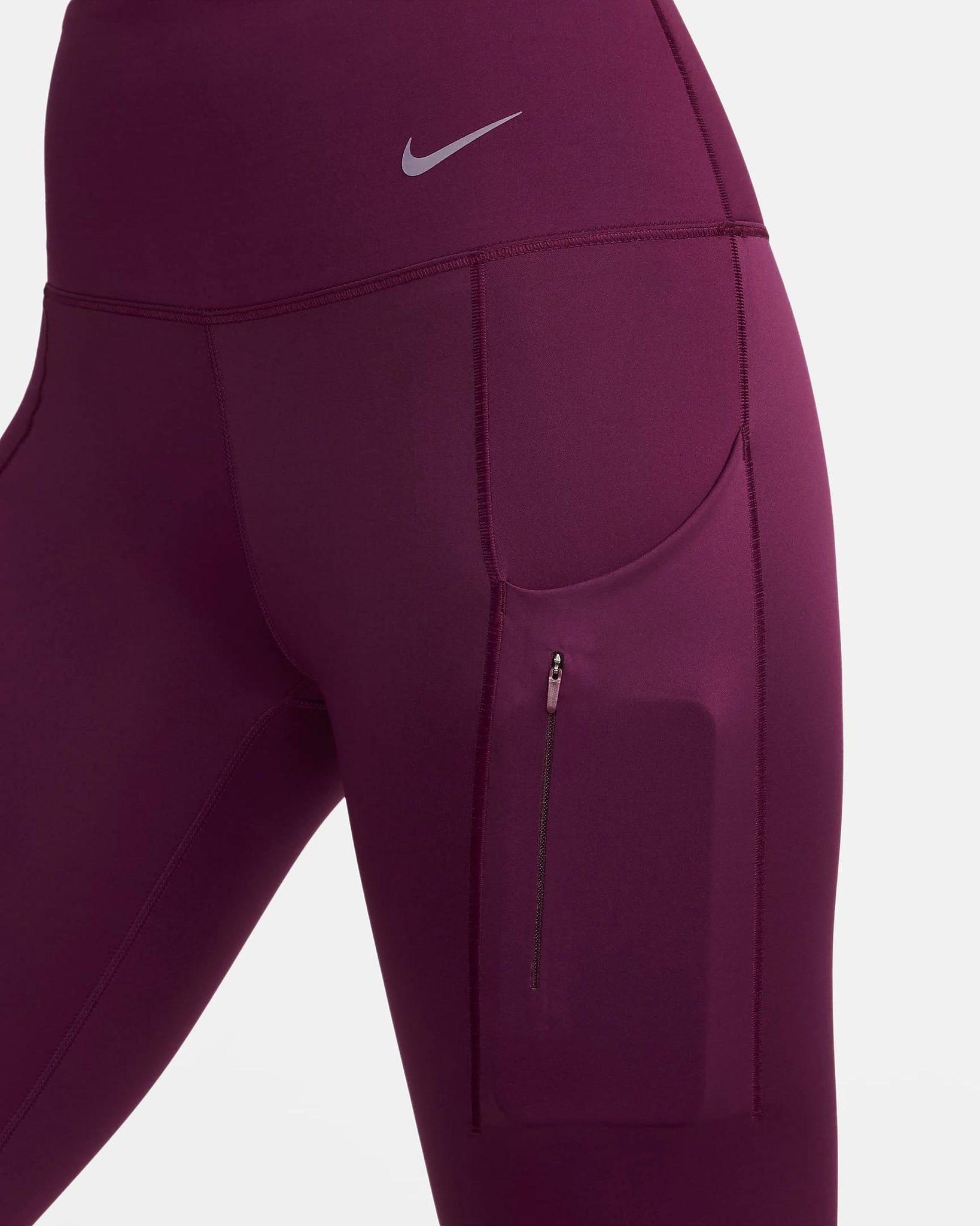 Nike Go - Leggings de tiro alto de 7/8 de sujeción firme con bolsillos para mujer