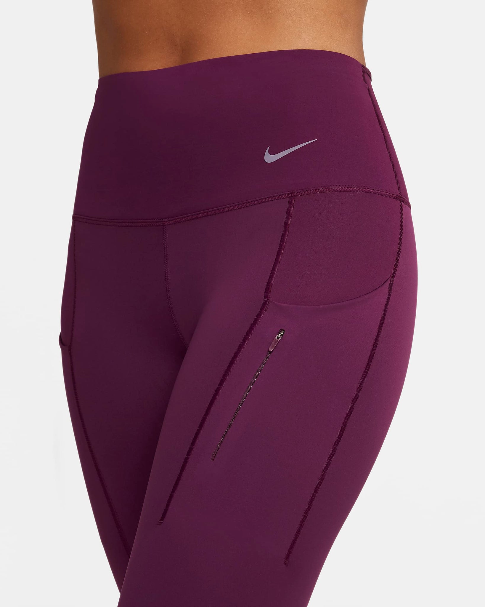 Nike Go - Leggings de tiro alto de 7/8 de sujeción firme con bolsillos para mujer