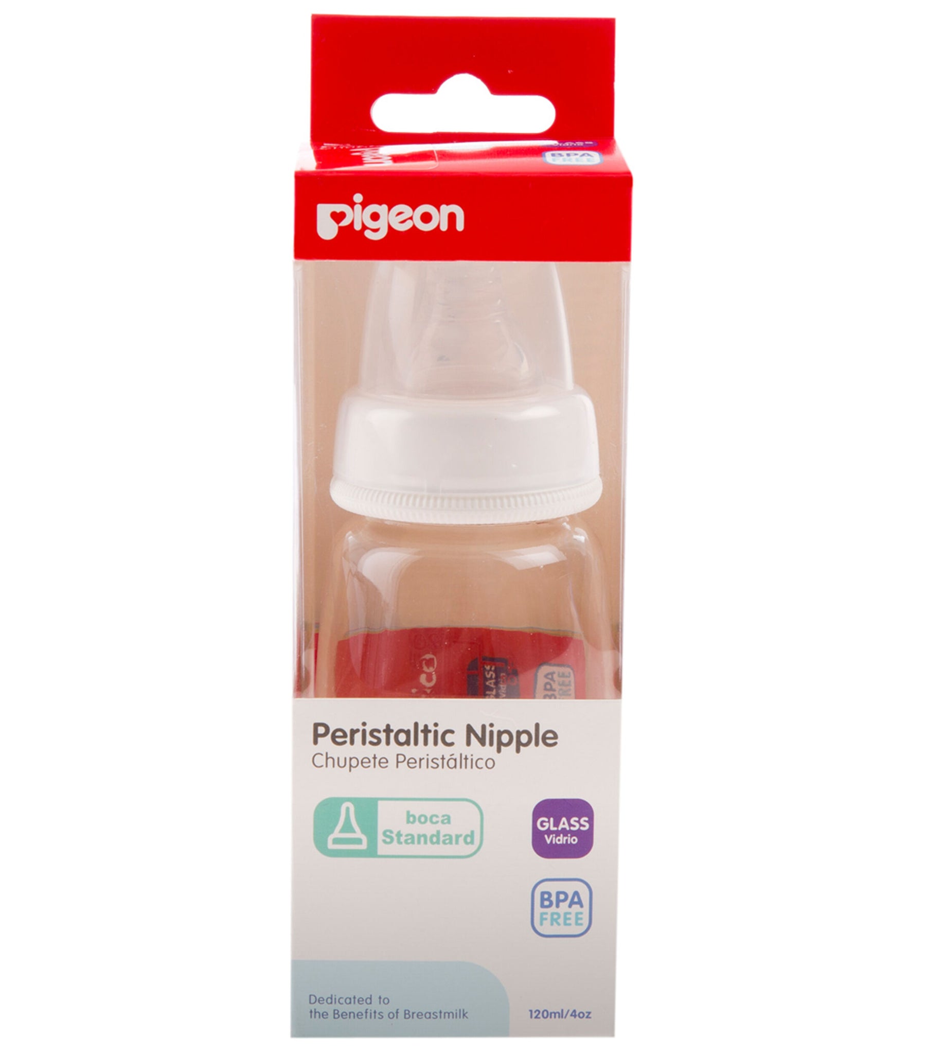 Biberón Peristáltico Flujo Lento de 120 ml en vidrio