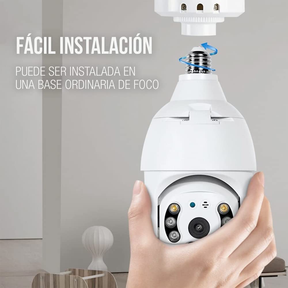 Cámara De Seguridad Socket Wifi Exterior/interior
