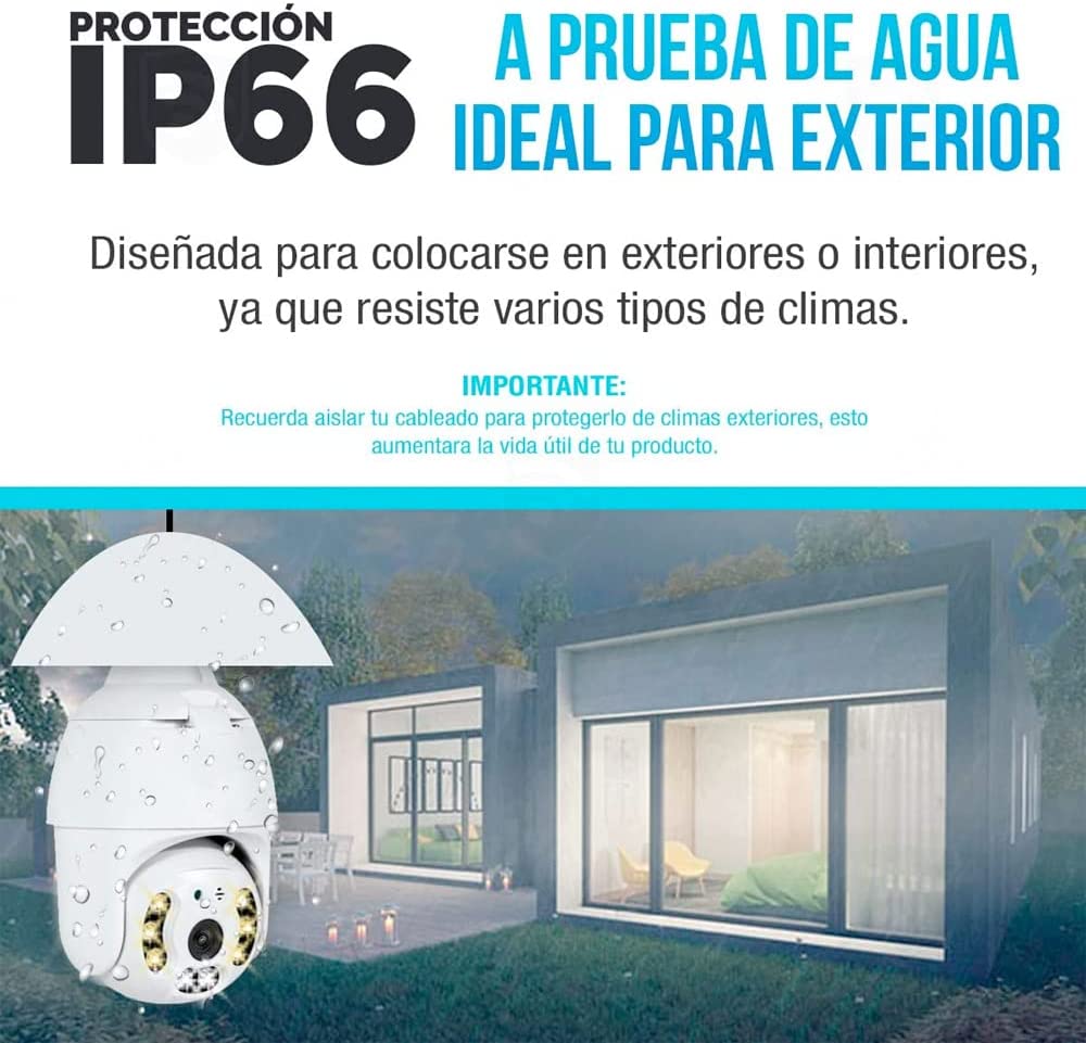 Cámara De Seguridad Socket Wifi Exterior/interior