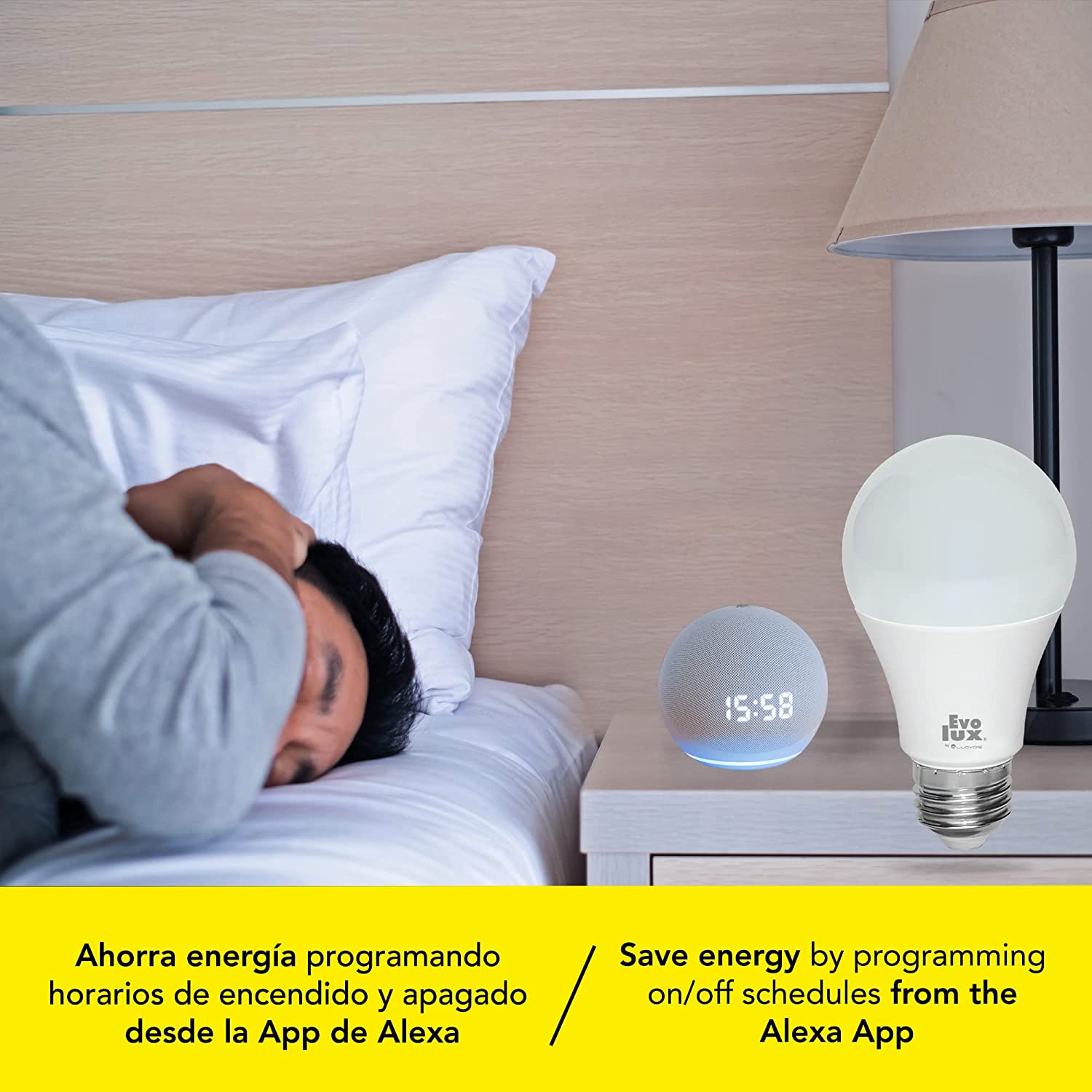 Evolux by Lloyd's Foco LED Inteligente WiFi A19 configuración automática