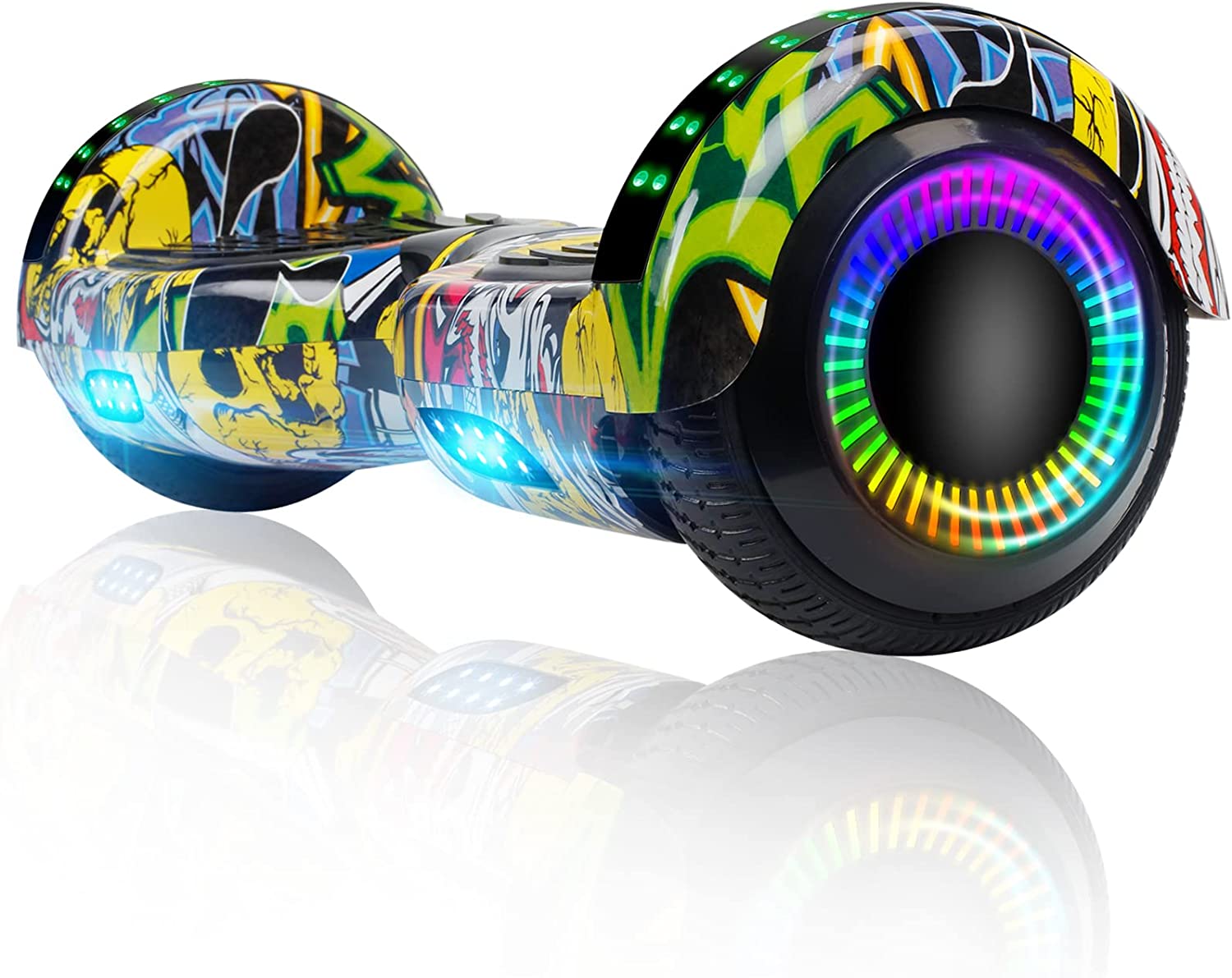 Hoverboard 6.5” Two-Wheel Self Balancing Hoverboard with LED Light Flash Lights Wheels for Kids Adult