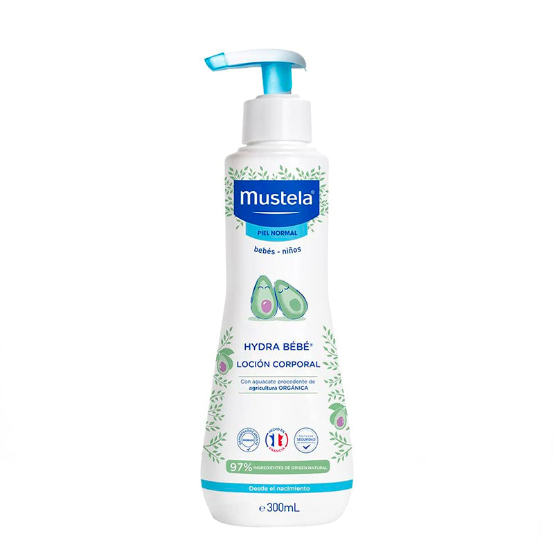 Mustela Hydrabebé, Crema Corporal Hidratante para Bebé o Niño con Piel Normal, 300mL